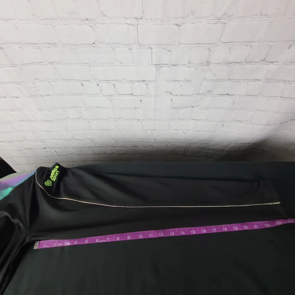 Justice Sport Cross Waistband Piped legs. Active Leggings. Black  Sz XL …
